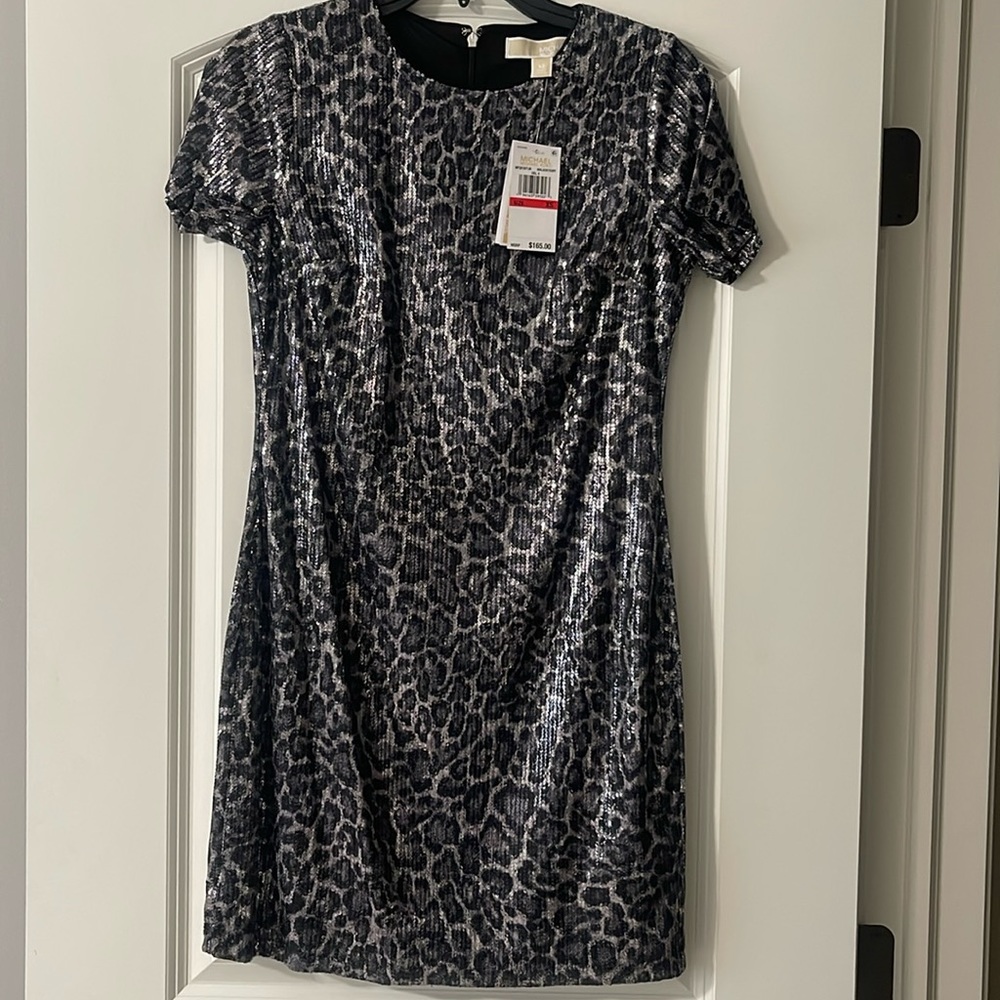 Michael, Michael Kors Sequined T-Shirt Mini Dress, XSmall